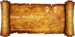 Haas Valéria névjegykártya