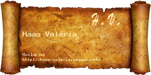 Haas Valéria névjegykártya